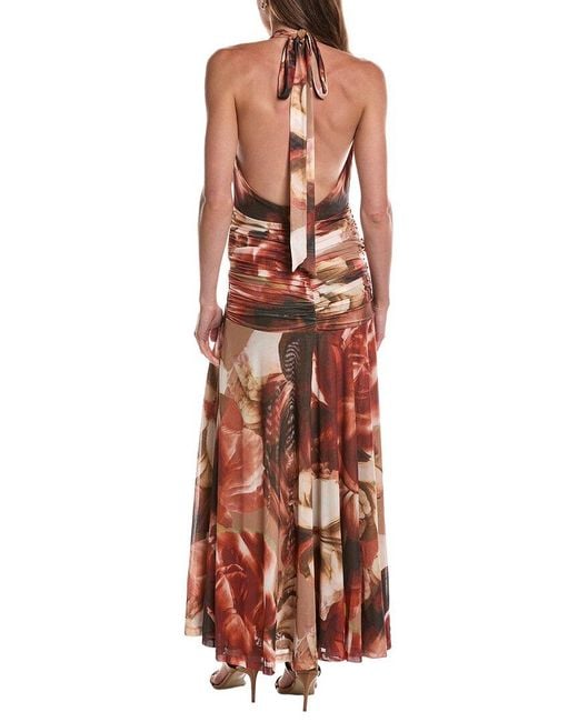 Bardot Brown Sariba Halter Mesh Midi Dress