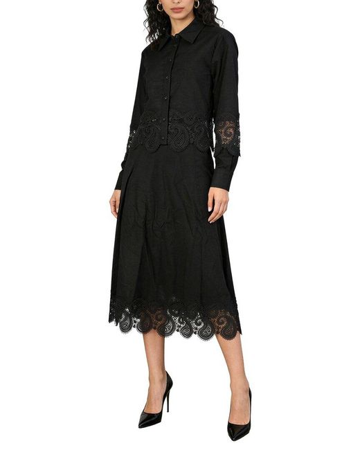 MIRA RICHI Black Mira 2Pc Blouse & Skirt Set