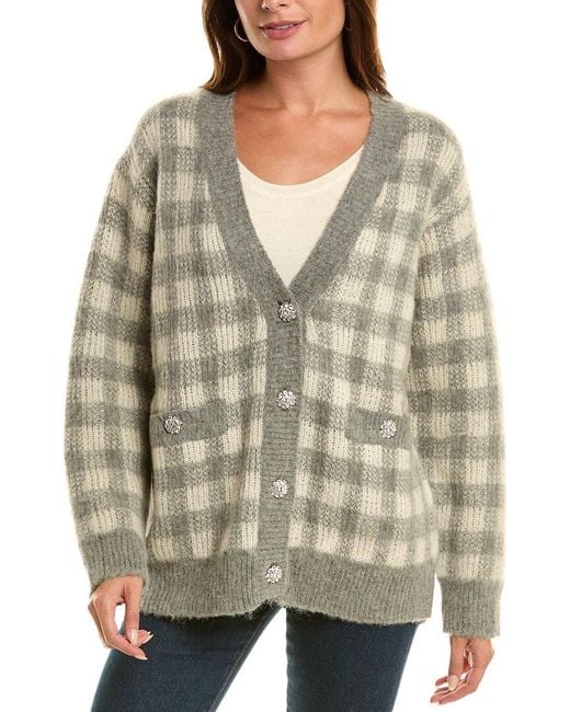 Sandro Gray Alpaca, Mohair, & Wool-blend Cardigan