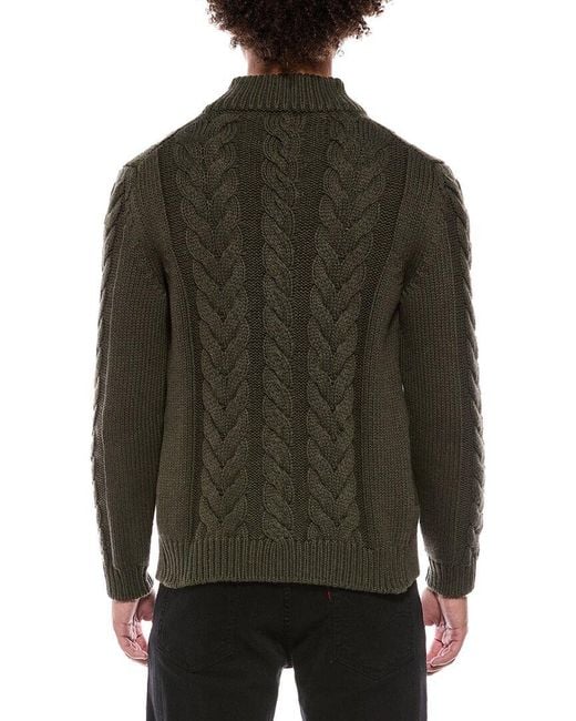 Isaia Green Cashmere-Blend Cardigan for men