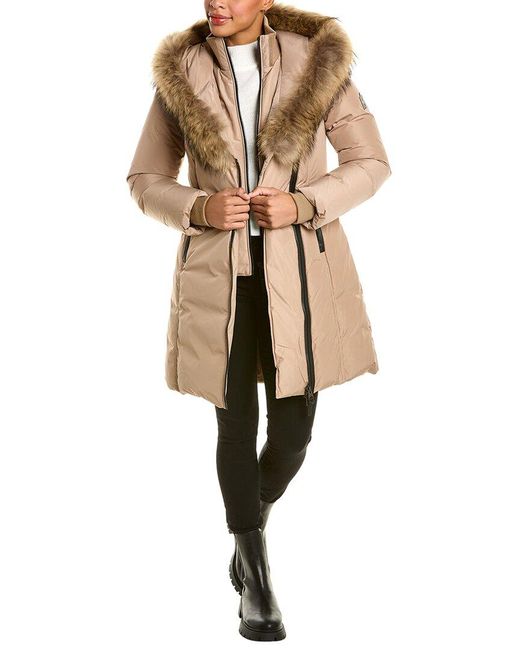 Mackage Natural Kay Leather-trim Down Coat