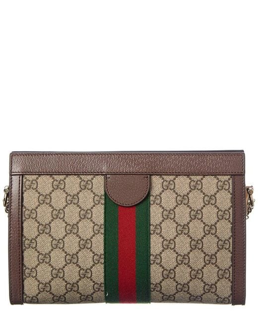 Gucci Gray Ophidia Medium Gg Supreme Canvas & Leather Shoulder Bag