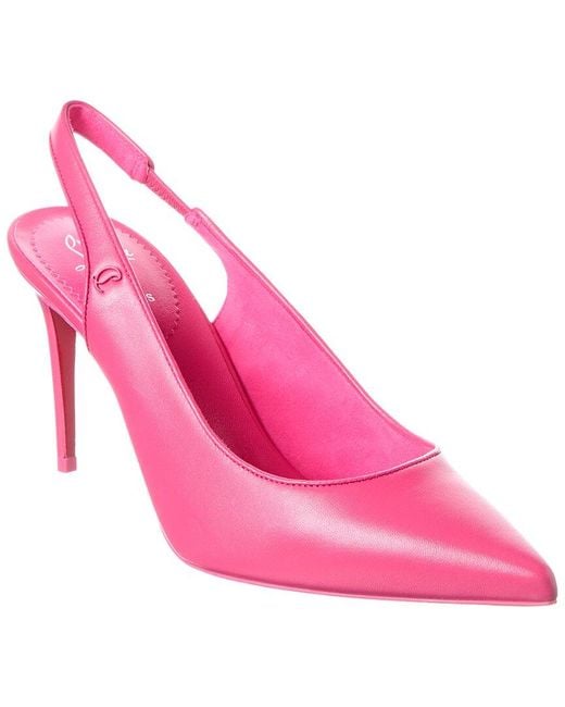Christian Louboutin Pink Sporty Kate 85 Leather Slingback Pump