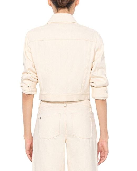 Alice + Olivia Natural Relaxed Boxy Cropped Jacket
