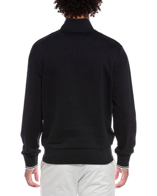 Fred Perry Black 1/4-Zip Mock Sweatshirt for men