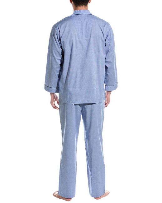 Brooks Brothers Blue 2pc Pajama Shirt & Pant Set for men
