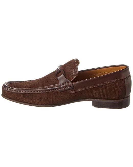 Donald J Pliner Brown Dannie Leather-trim Loafer for men