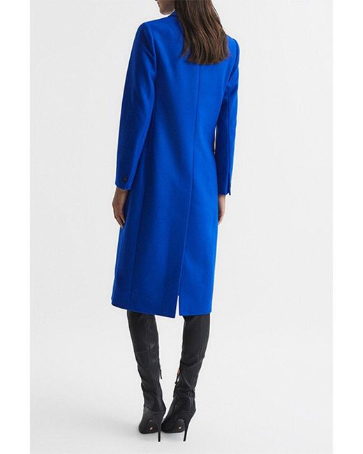 Reiss Blue Darla Wool-blend Coat