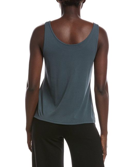 Eileen Fisher Blue Scoop Neck Slim Tank