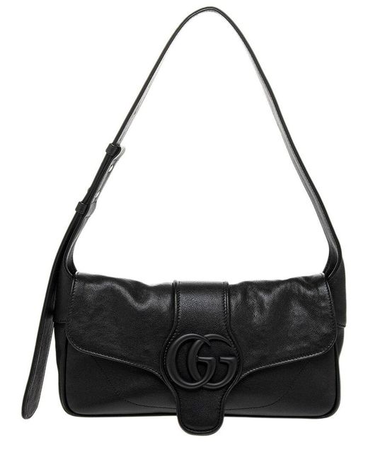 Gucci Black Small Aphrodite Small Leather Shoulder Bag