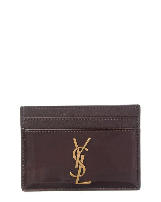 Saint Laurent Purple Cassandre Patent Card Case