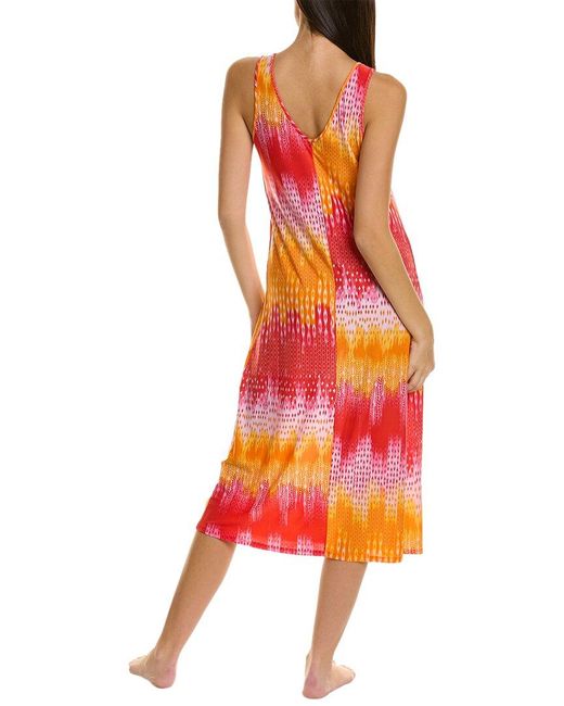N Natori Orange Tahiti Gown