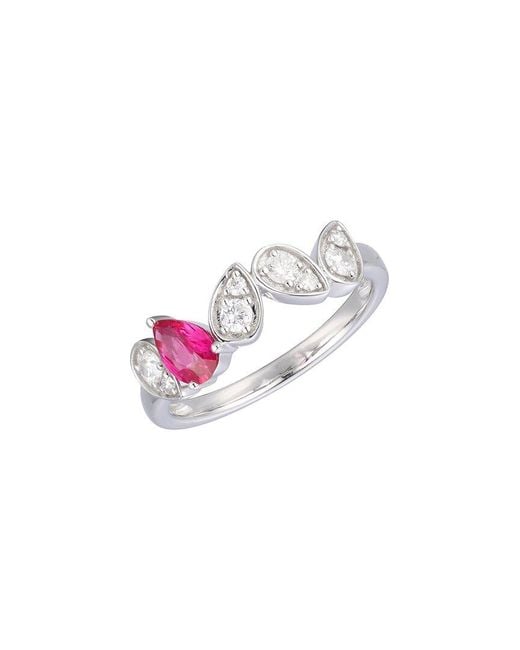 Gregg Ruth Pink 14K 0.67 Ct. Tw. Diamond & Ruby Ring
