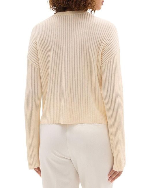 Theory White Ottoman Crew Sweater