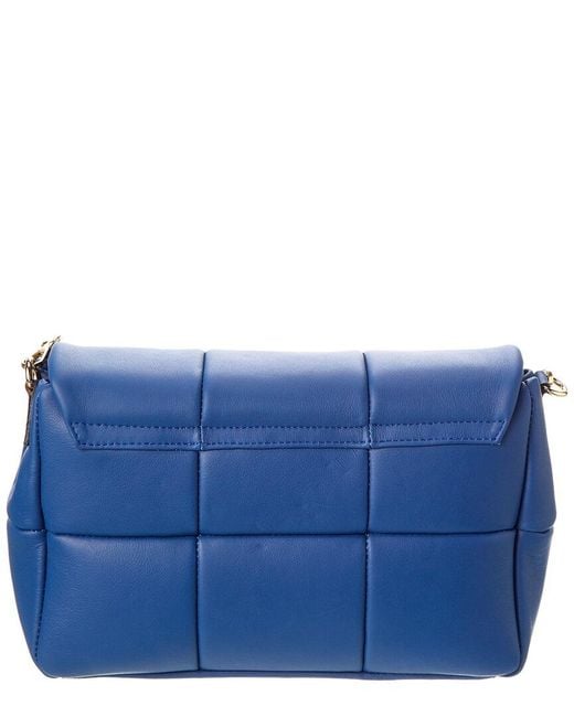 Isabella Rose Blue Orla Leather Pillow Shoulder Bag