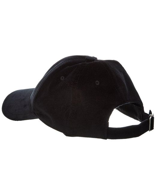 Saint Laurent Black Vintage Corduroy Cap for men