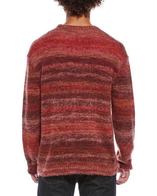 John Varvatos Red Wool-Blend Crewneck Sweater for men