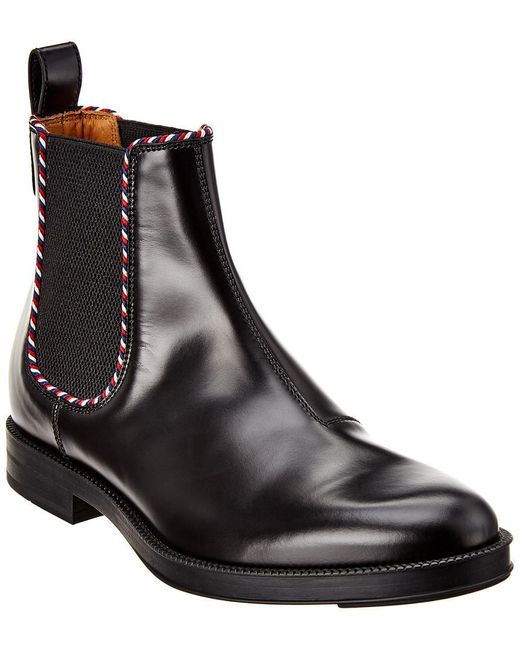 Gucci Black Leather Chelsea Boot for men