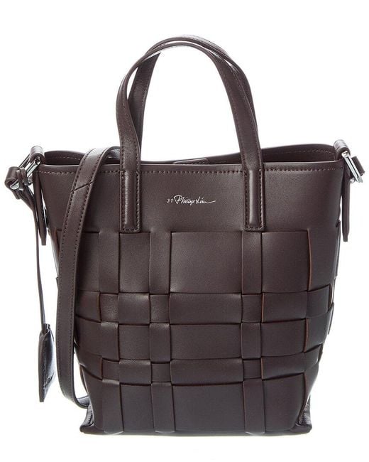 3.1 Phillip Lim Brown Odita Mini Leather Modern Lattice Bucket