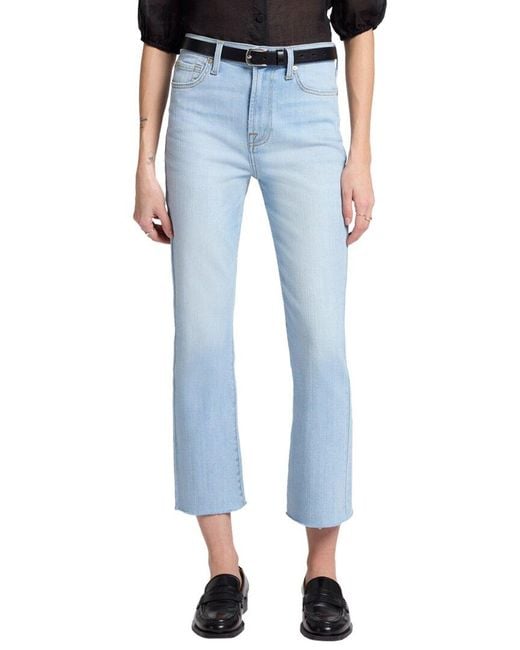 7 For All Mankind Blue High-Waist Slim Kick Tammy 1 Flare Leg Jean