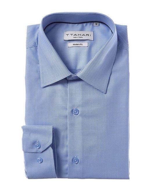 Tahari Blue Modern Fit Dress Shirt for men