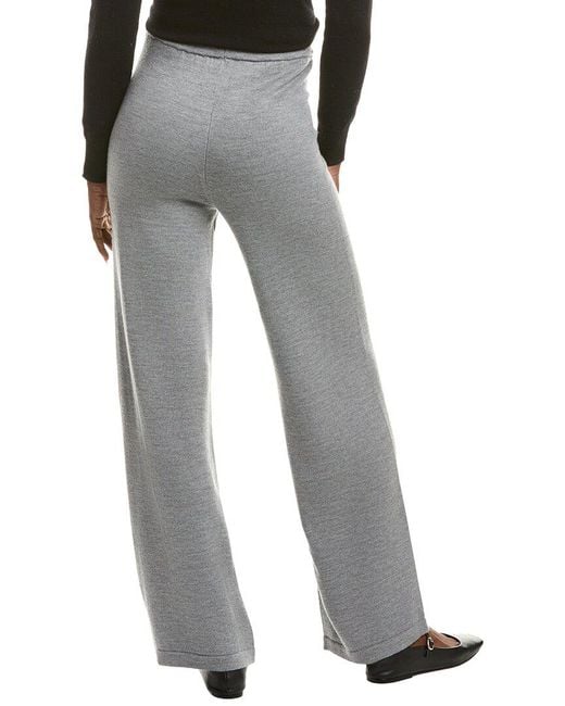 Max Mara Gray Leisure Epopea Knitted Wool Trouser