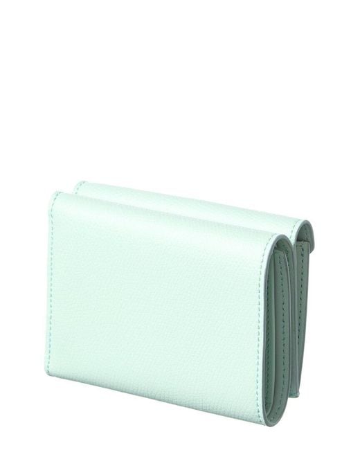 Fendi Blue Ff Diamond Mini Leather Card Case