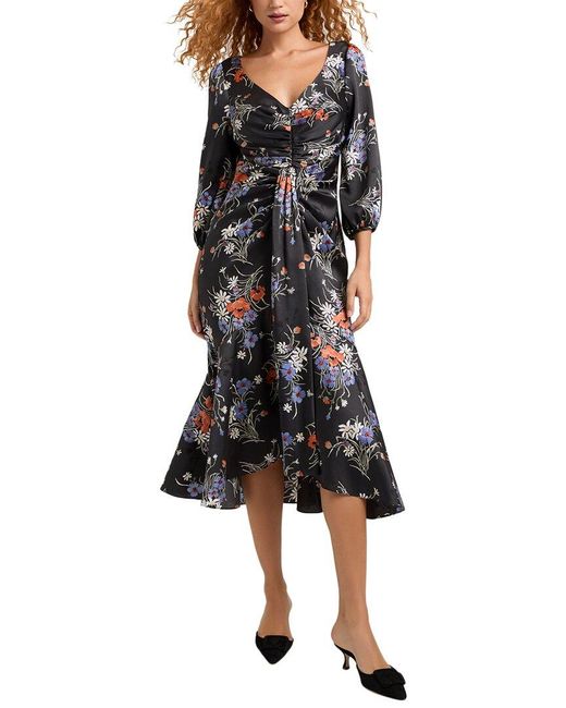 Cinq À Sept Black Three Quarter Sleeve Walker Dress