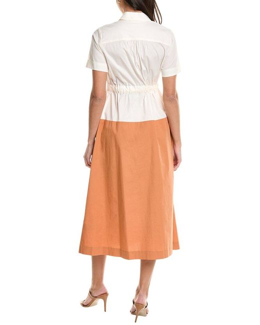 Shoshanna Orange Amelie Shirtdress
