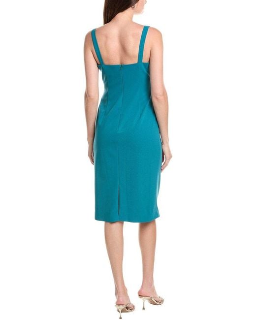 Rene Ruiz Blue Solid Midi Dress