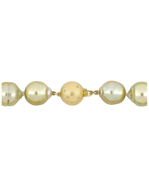 Pearls Metallic 14k 0.06 Ct. Tw. Diamond 12-16mm Pearl Necklace
