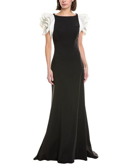 Rene Ruiz Black Solid Gown