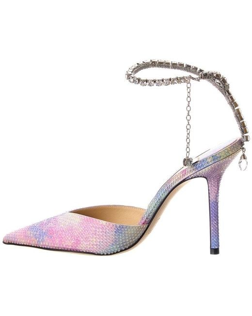Jimmy Choo Metallic Saeda 100 Suede Slingback Pump