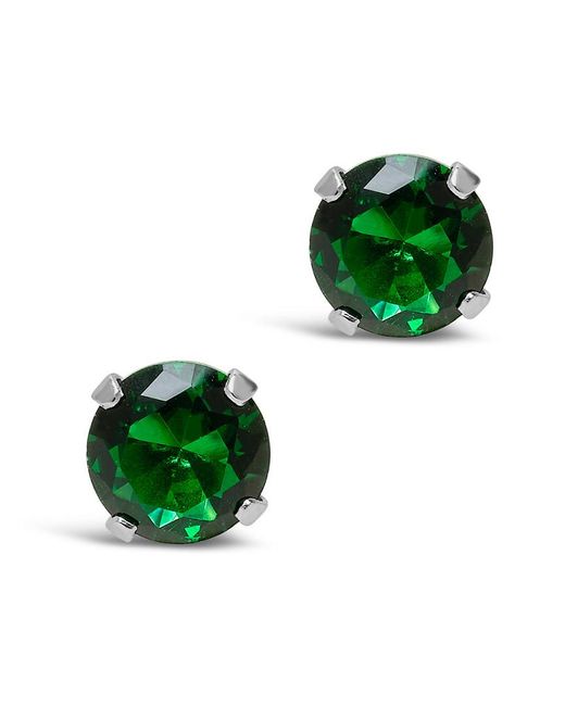 Sterling Forever Green Silver Cz Earrings