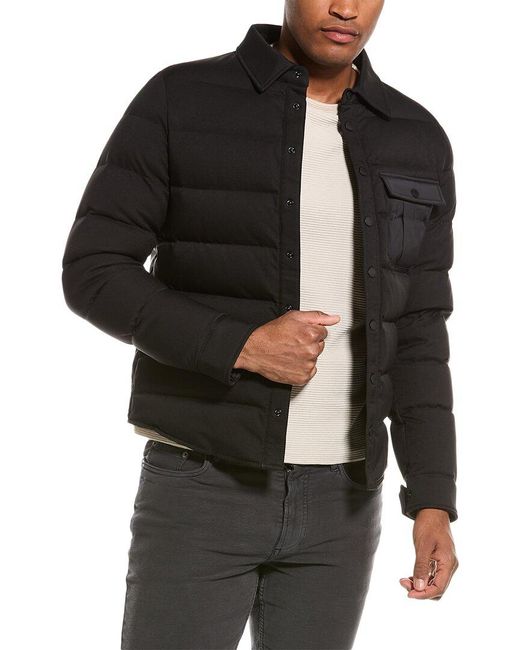 Rudsak Leather-trim Coat in Black for Men | Lyst