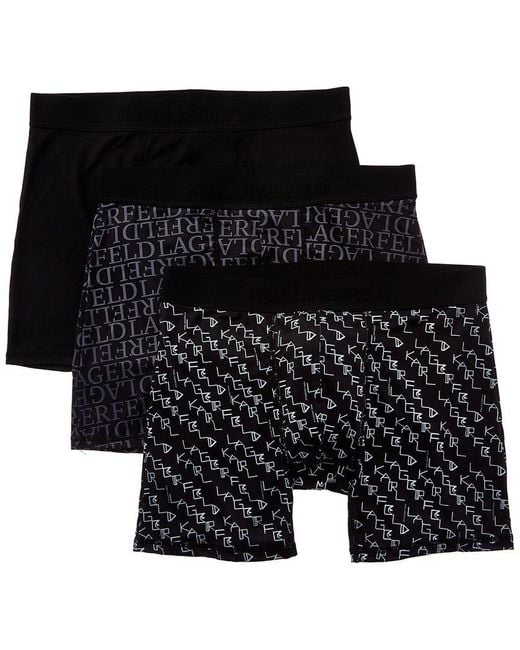 Karl Lagerfeld Black 3pk Boxer Brief for men