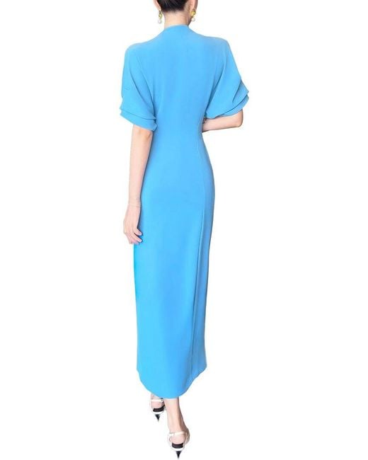 BURRYCO Blue Short Sleeve Maxi Dress