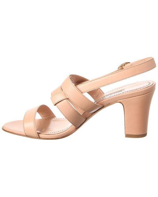 Manolo Blahnik Pink Memaarhi 70 Leather Slingback Sandal