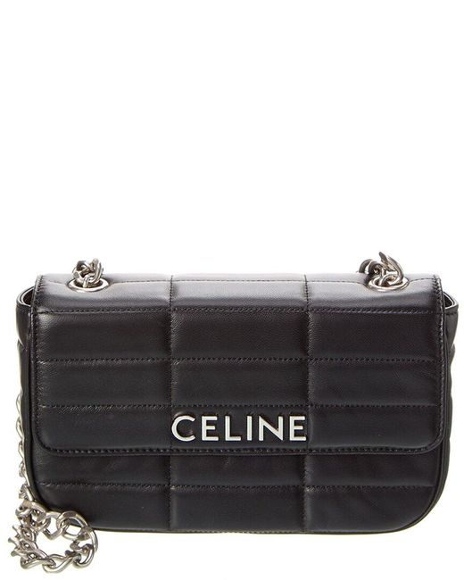 Céline Black Monochrome Quilted Leather Shoulder Bag