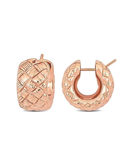 Italian Gold Pink 14k Italian Rose Gold Hoops