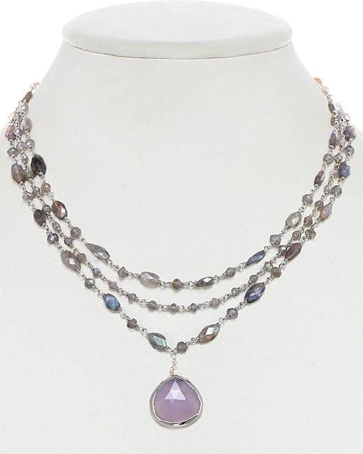 Rachel Reinhardt Jewelry White Silver Gemstone Necklace