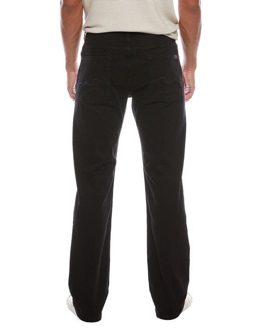 7 For All Mankind Black Austyn Squiggle Onyx Relaxed Straight Jean for men