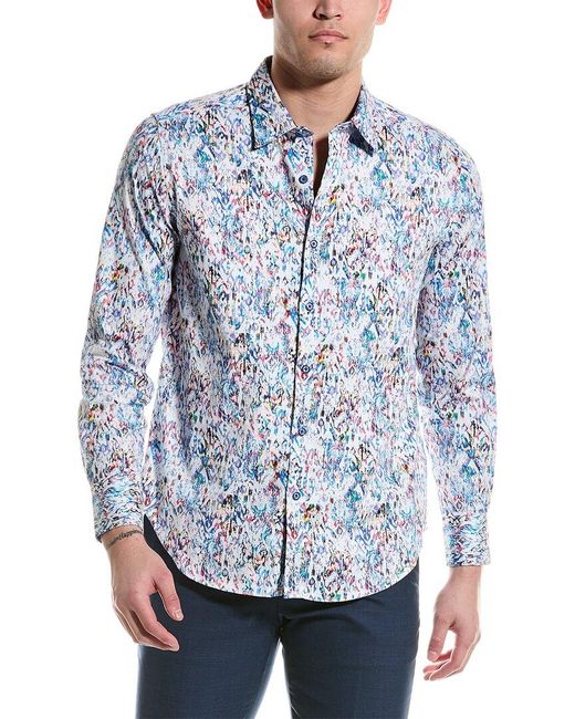 Robert Graham Blue Bitra Classic Fit Woven Shirt for men