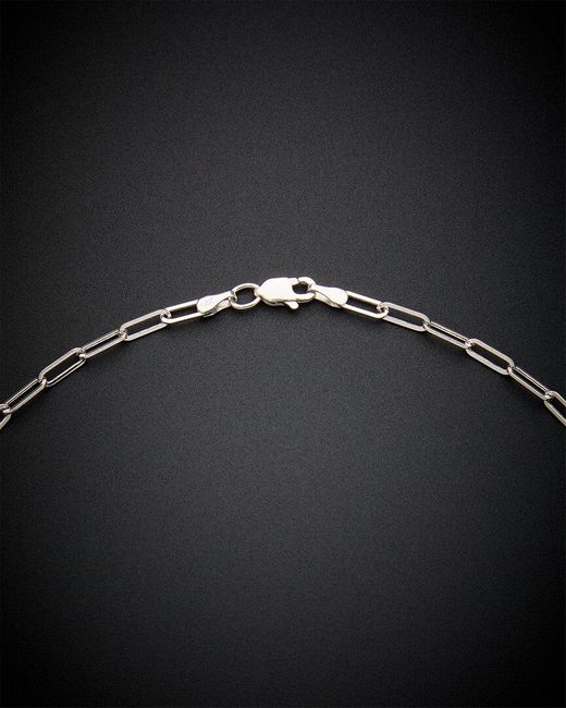 Italian Gold Black 14k Polished Paperclip Chain Necklace