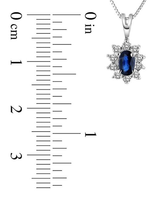 LEVARON White 14K 0.35 Ct. Tw. Diamond & Sapphire Pendant