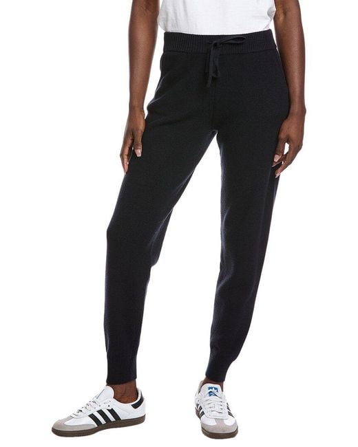 Minnie Rose Black Cashmere-Blend Shaker Jogger