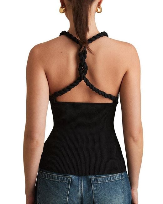 Reiss Black Lauren Twist Back Vest