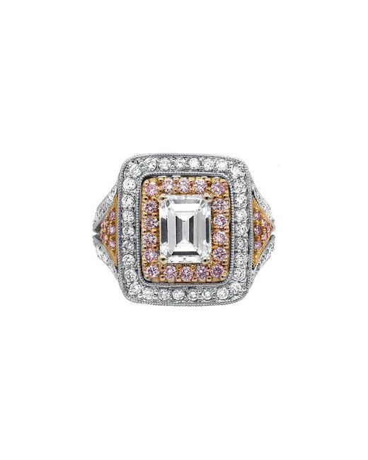 Diana M Multicolor Fine Jewelry 18k 2.75 Ct. Tw. Diamond Half-set Ring