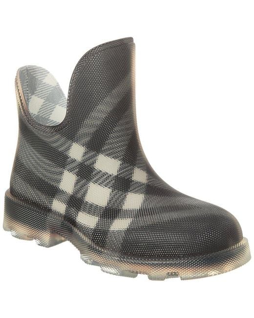 Burberry Gray Marsh Vintage Check Rubber Boot