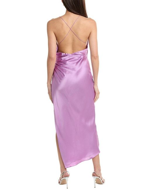 The Sei Purple Strappy Silk Maxi Dress